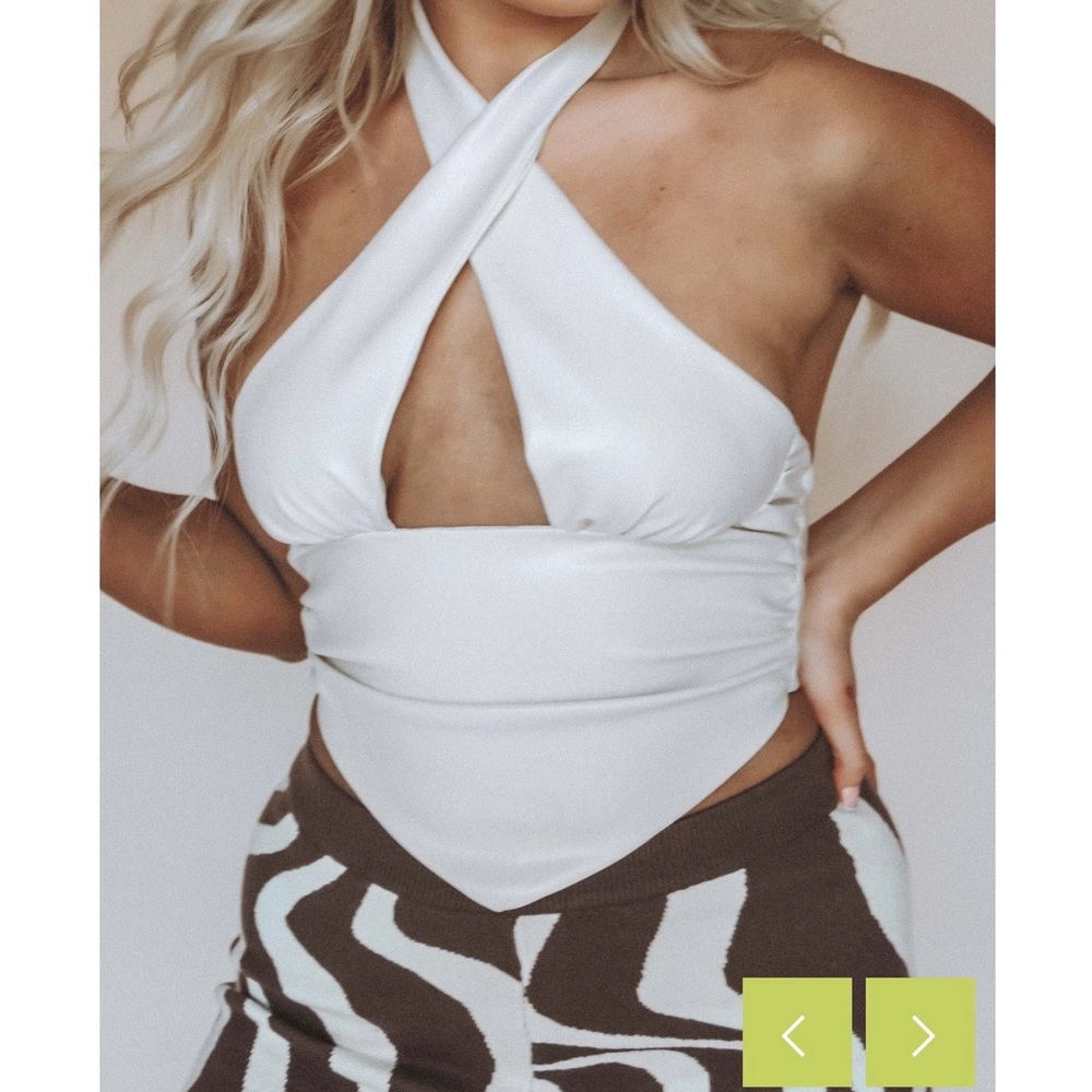 Shop hopes off white halter top size S